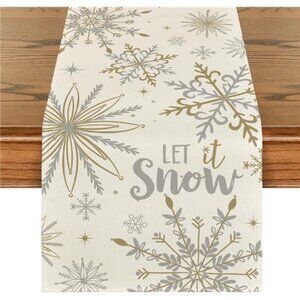 Christmas Table Runner Snowflake Winter Holiday Kitchen Dining Party Decor 13x72